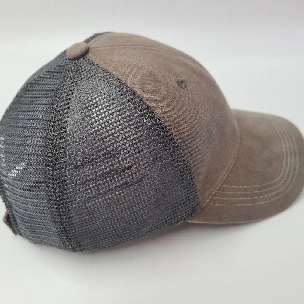 Costa Hat Adjustable Trucker Mesh Brown Gray Distressed Del Mar Fishing Outdoors